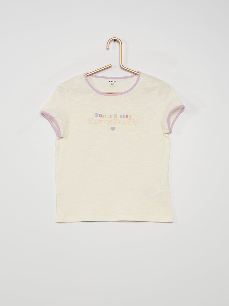 T-shirt 'Super Sister' BEIGE - Kiabi