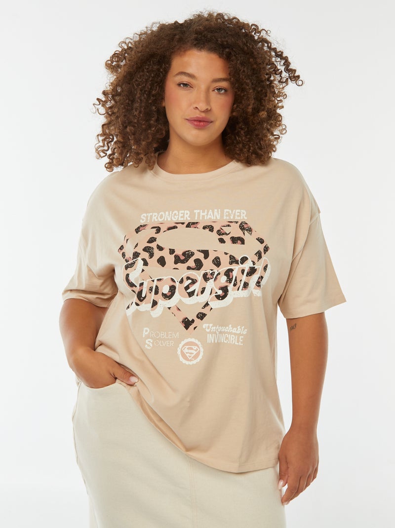 T-shirt 'Supergirl' 'DC Comics' a maniche corte BEIGE - Kiabi
