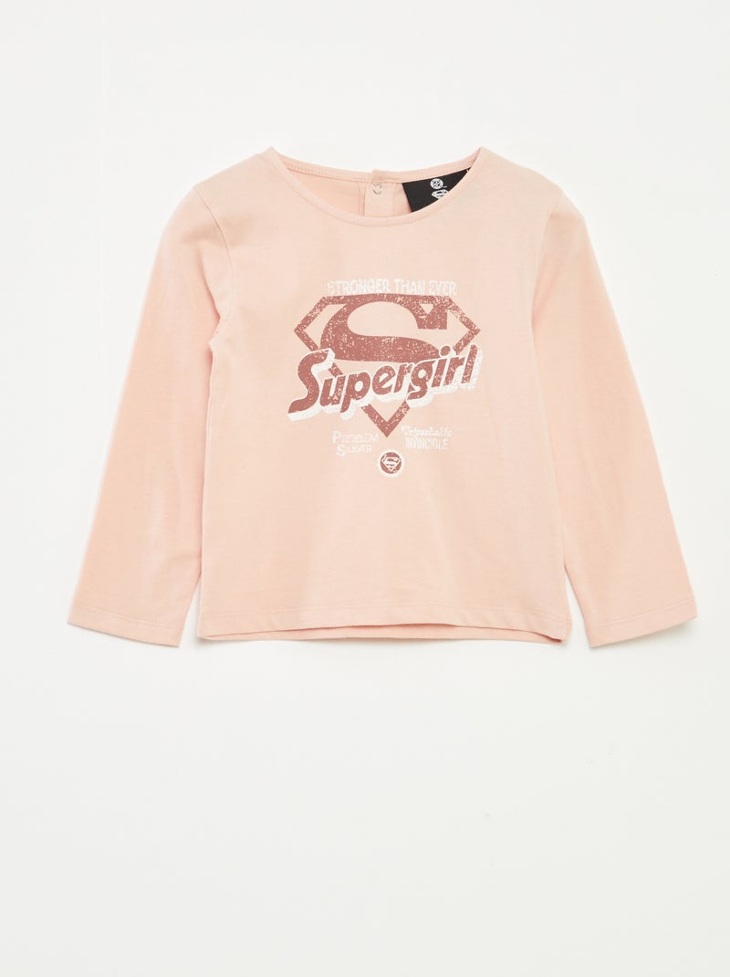 T-shirt 'Supergirl' 'DC Comics' a maniche lunghe Rosa - Kiabi