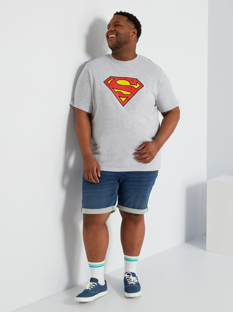 T-shirt 'Superman' in jersey con scollo tondo grigio - Kiabi