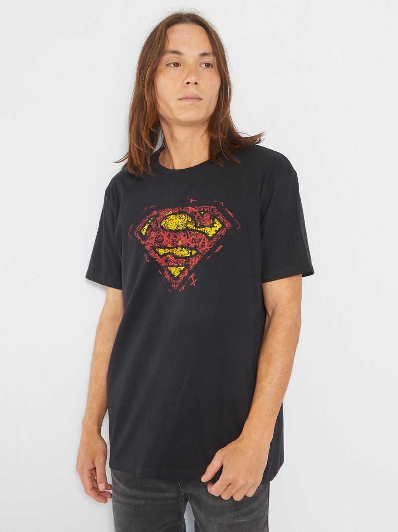 T-shirt 'Superman' in jersey nero - Kiabi