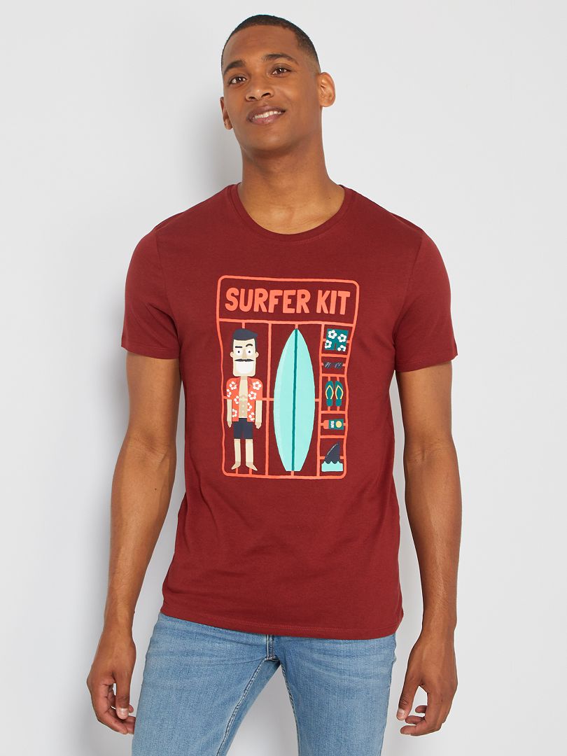 T-shirt  'surfista' ROSSO - Kiabi