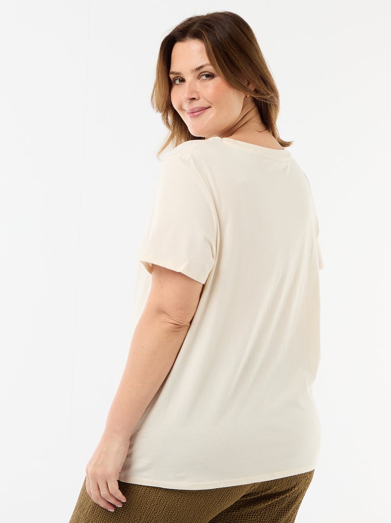 T-shirt t-shirt in jersey a maniche corte - maglia jersey Maniche t-shirt in jersey a maniche corte Beige - Kiabi