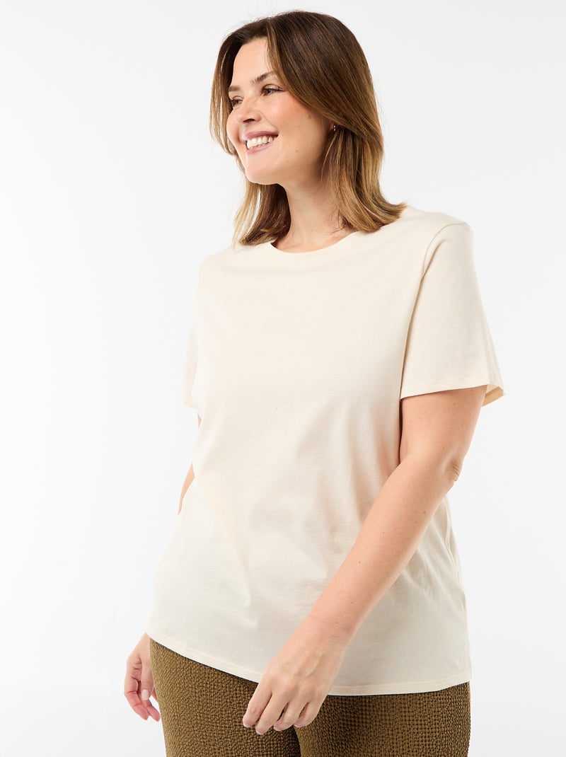 T-shirt t-shirt in jersey a maniche corte - maglia jersey Maniche t-shirt in jersey a maniche corte Beige - Kiabi
