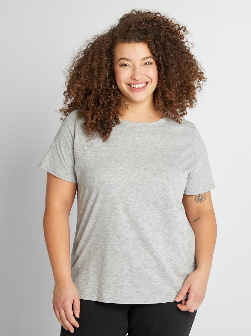 T-shirt t-shirt in jersey a maniche corte - maglia jersey Maniche t-shirt in jersey a maniche corte GRIGIO - Kiabi