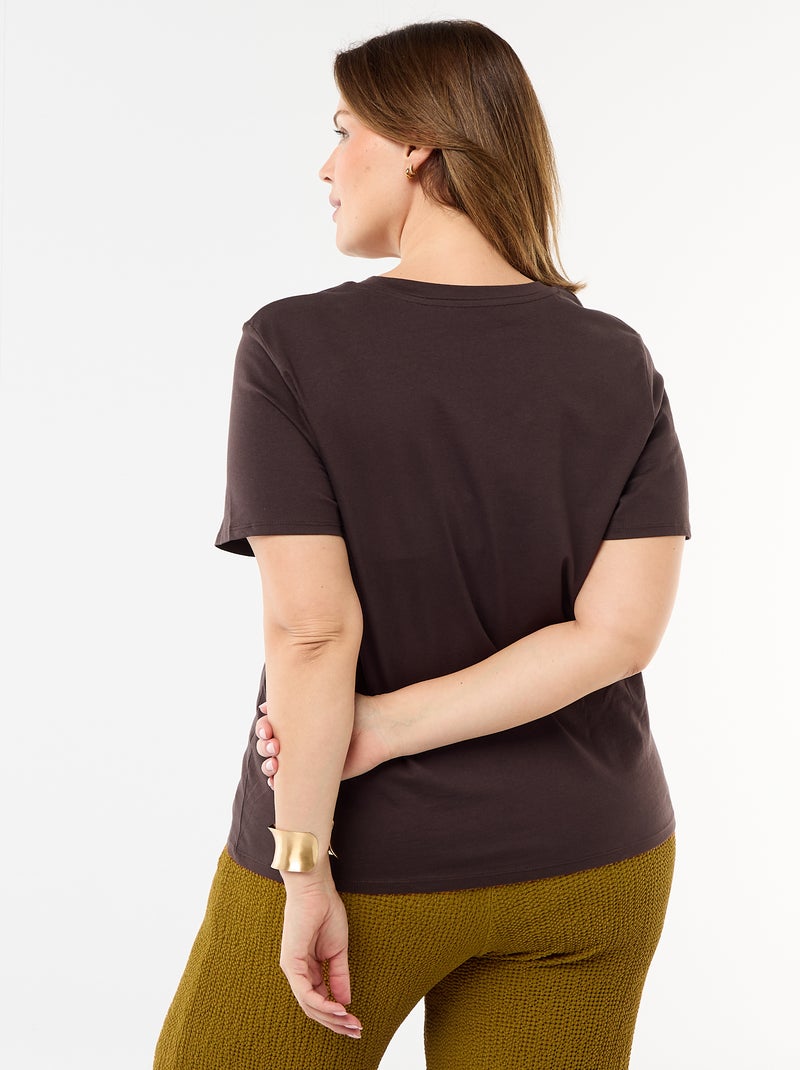 T-shirt t-shirt in jersey a maniche corte - maglia jersey Maniche t-shirt in jersey a maniche corte Marrone - Kiabi