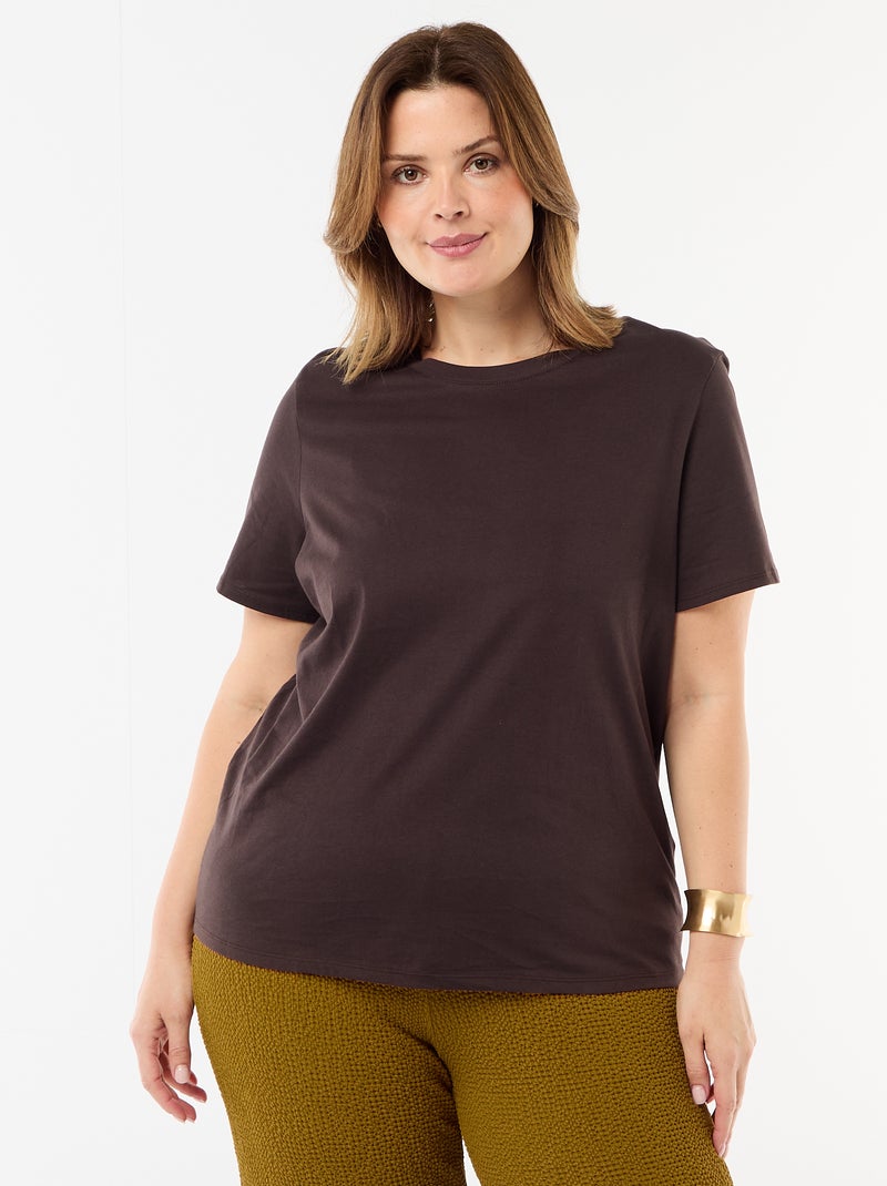 T-shirt t-shirt in jersey a maniche corte - maglia jersey Maniche t-shirt in jersey a maniche corte Marrone - Kiabi