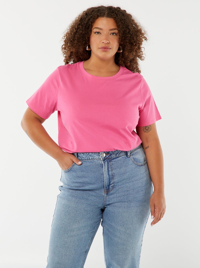 T-shirt t-shirt in jersey a maniche corte - maglia jersey Maniche t-shirt in jersey a maniche corte Rosa - Kiabi