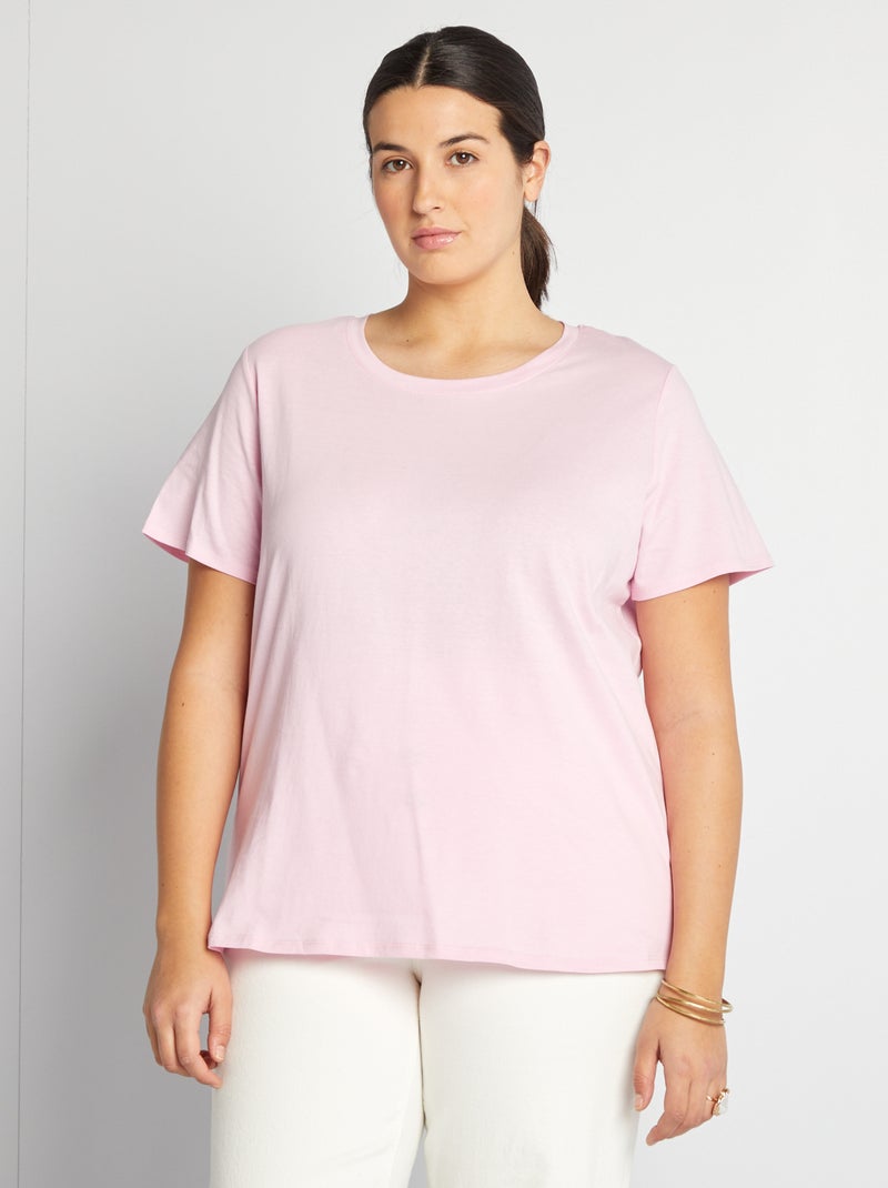 T-shirt t-shirt in jersey a maniche corte - maglia jersey Maniche t-shirt in jersey a maniche corte ROSA - Kiabi