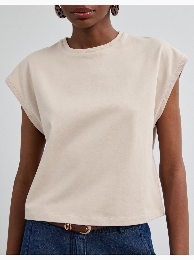 T-shirt tagliata, mo fashion Beige - Kiabi