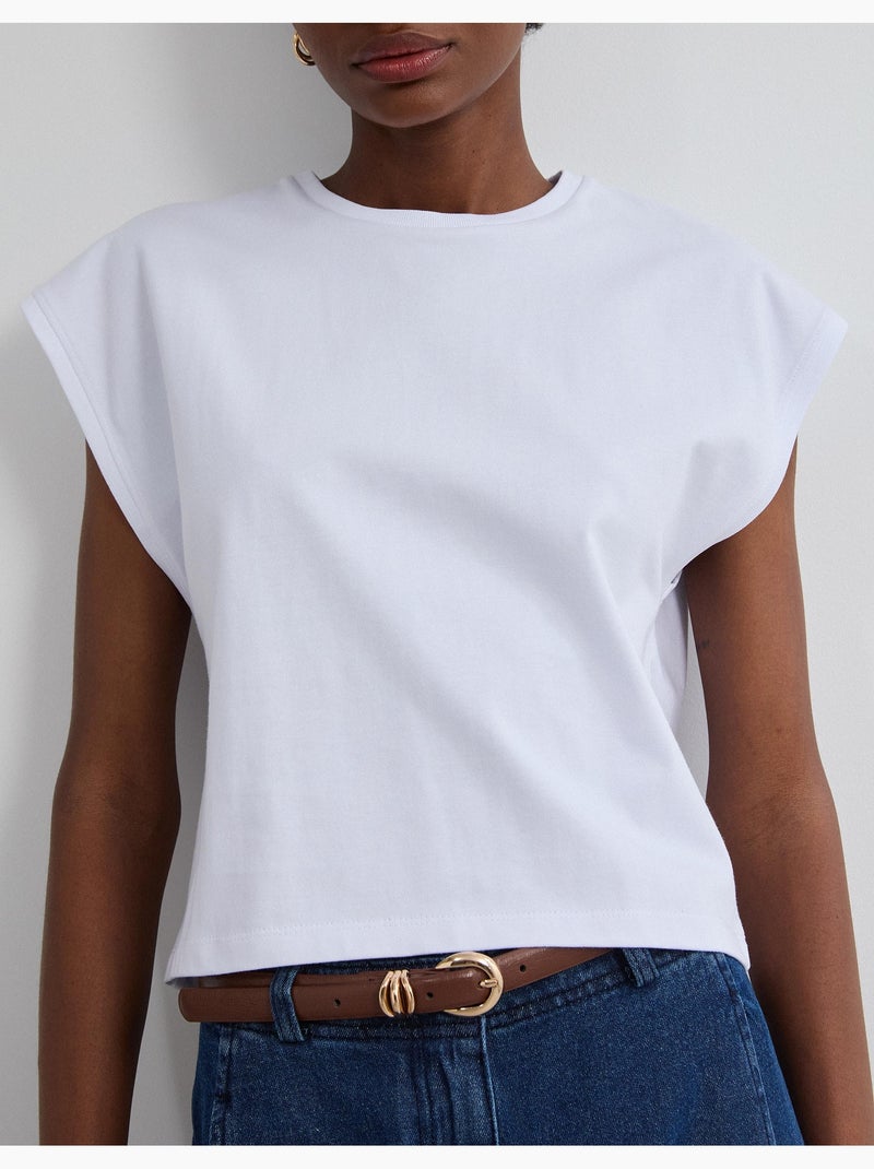 T-shirt tagliata, mo fashion Bianco - Kiabi