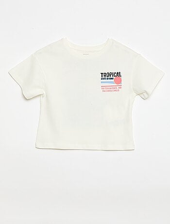 T-shirt taglio ampio con stampa sul retro e sul petto