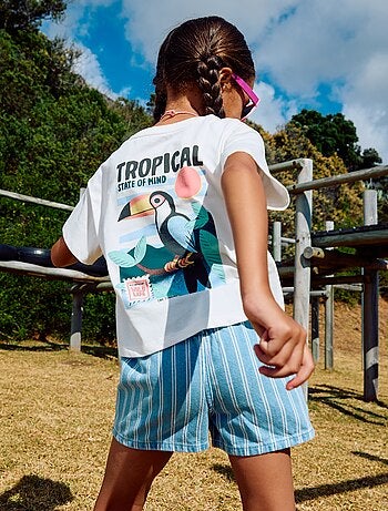 T-shirt taglio ampio con stampa sul retro e sul petto