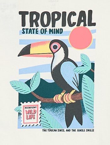 T-shirt taglio ampio con stampa sul retro e sul petto