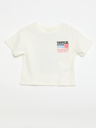 T-shirt taglio ampio con stampa sul retro e sul petto