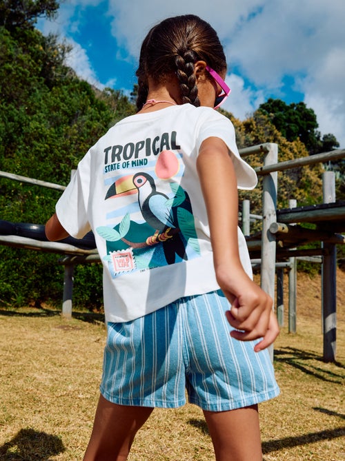 T-shirt taglio ampio con stampa sul retro e sul petto - Kiabi