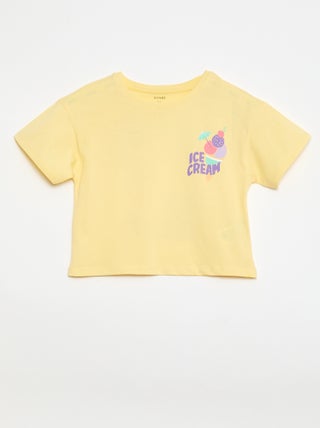 T-shirt taglio ampio con stampa sul retro e sul petto
