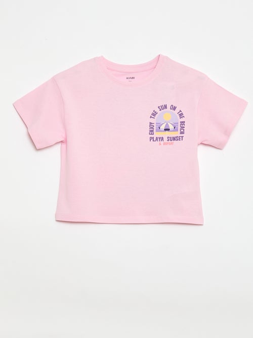 T-shirt taglio ampio con stampa sul retro e sul petto - Kiabi