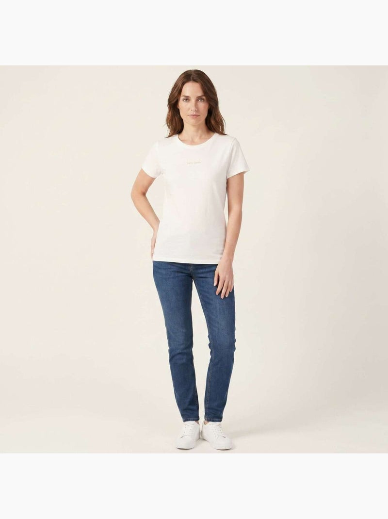 T-shirt Teddy Smith da ragazza, colore Ecru - Kiabi