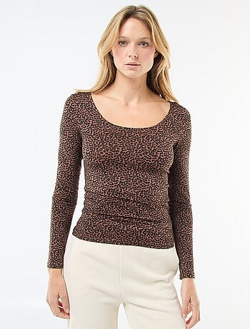 T-shirt termico a maniche lunghe effetto seconda pelle