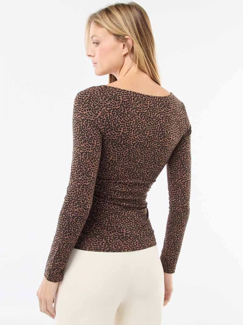 T-shirt termico a maniche lunghe effetto seconda pelle Marrone - Kiabi