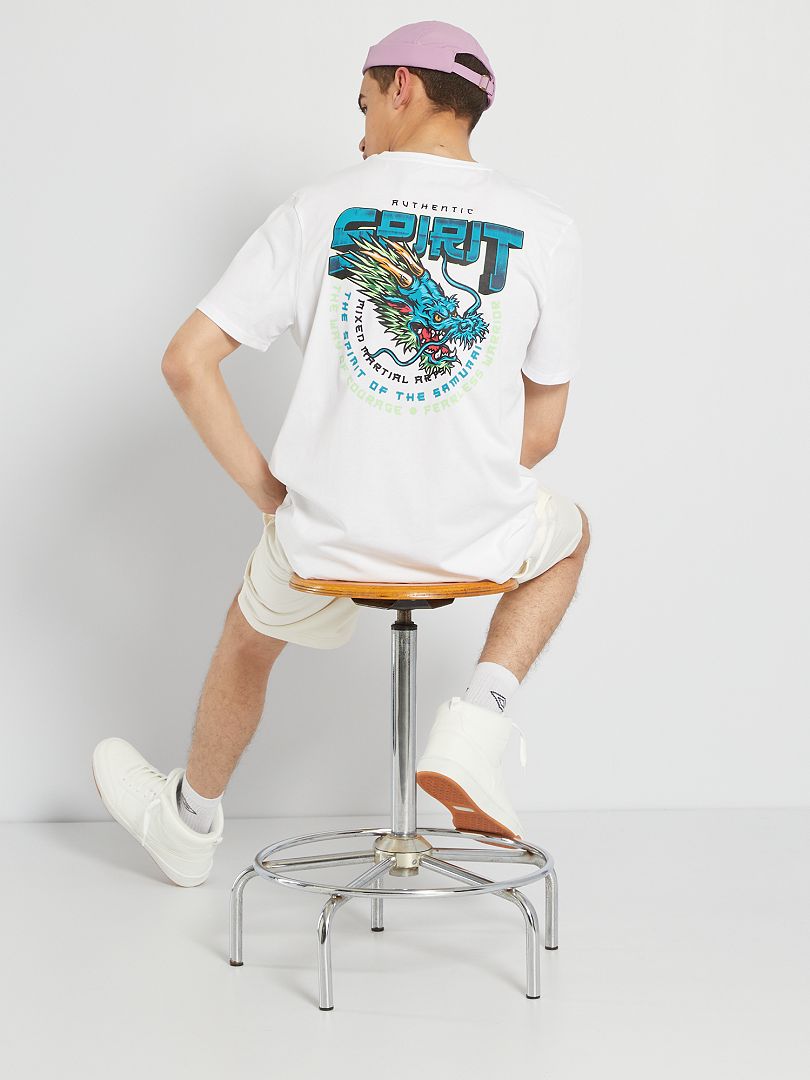 T-shirt testa di drago Bianco - Kiabi