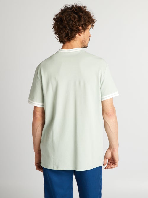 T-shirt testurizzata con bordini a contrasto - Kiabi