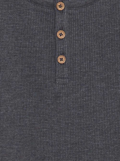 T-shirt testurizzata con collo serafino - Kiabi