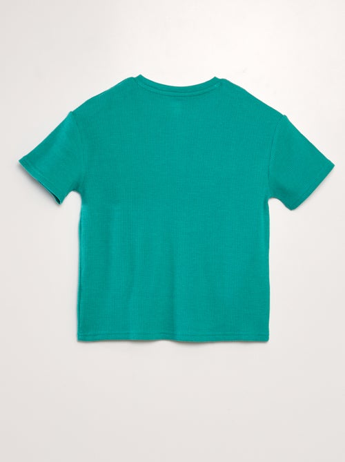 T-shirt testurizzata con collo serafino - Kiabi