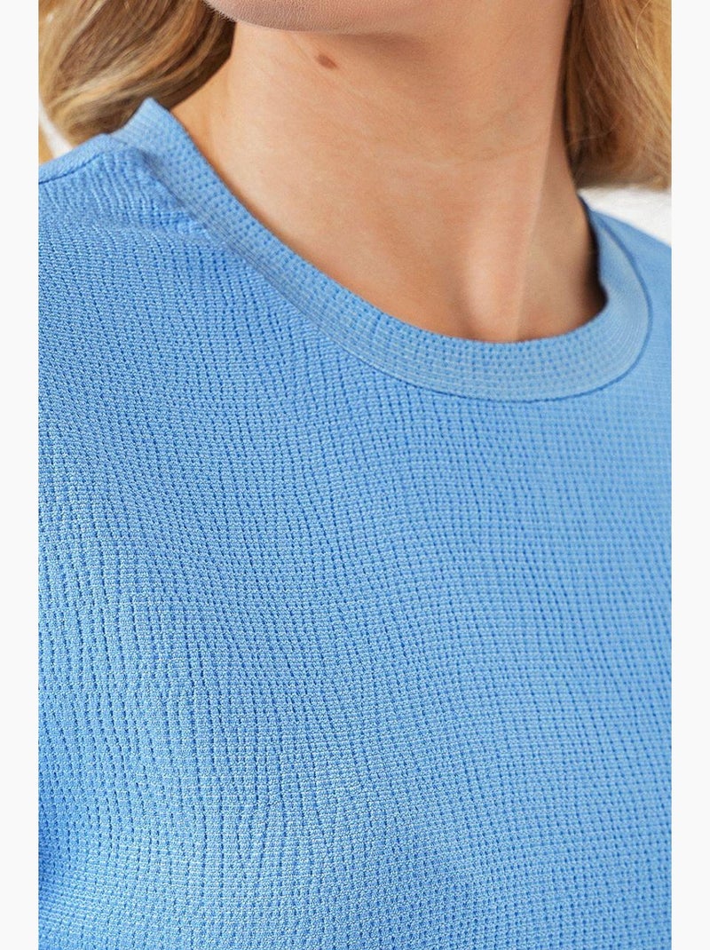 T-shirt testurizzata girocollo a maniche corte bdart Blu cielo - Kiabi