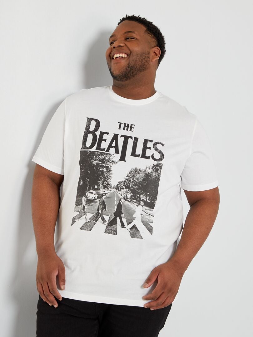 T-shirt 'The Beatles' scollo tondo Bianco - Kiabi