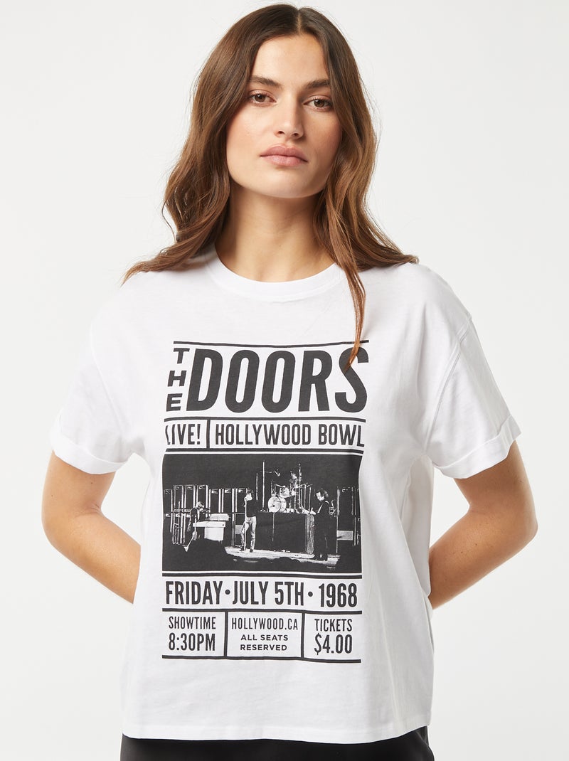 T-shirt 'The Doors' maniche corte BIANCO - Kiabi
