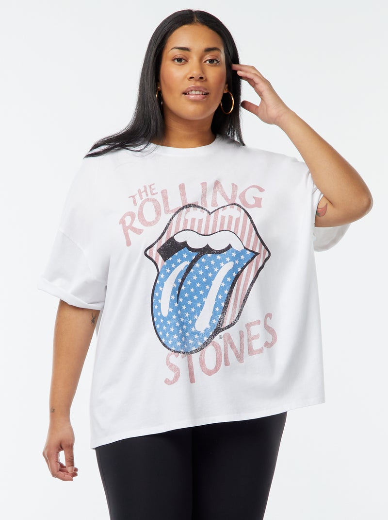 T-shirt 'The Rolling Stones' maniche corte BIANCO - Kiabi