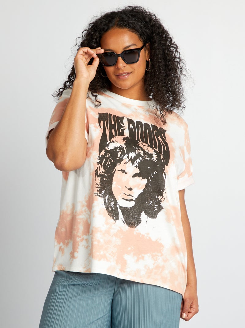 T-shirt tie and dye 'The Doors' ROSA - Kiabi