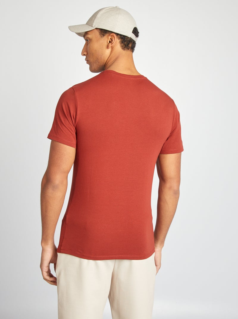T-shirt tinta unita - Slim fit ARANCIONE - Kiabi