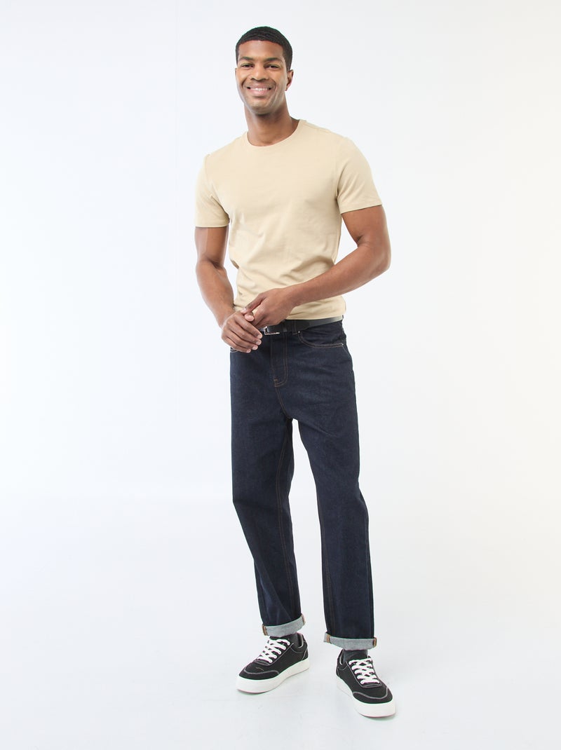 T-shirt tinta unita - Slim fit Beige - Kiabi