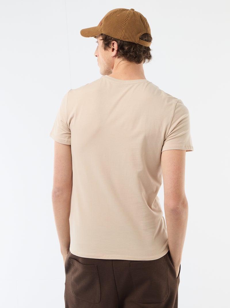 T-shirt tinta unita - Slim fit Beige - Kiabi