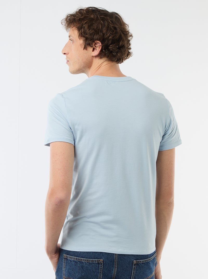 T-shirt tinta unita - Slim fit Blu - Kiabi