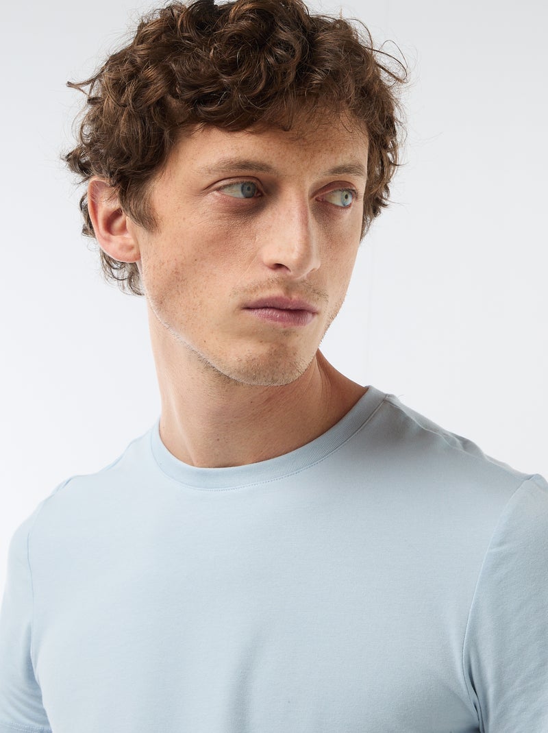 T-shirt tinta unita - Slim fit Blu - Kiabi