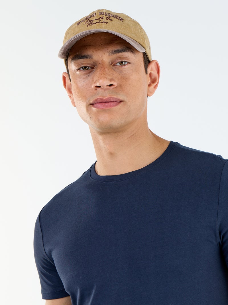 T-shirt tinta unita - Slim fit Blu - Kiabi