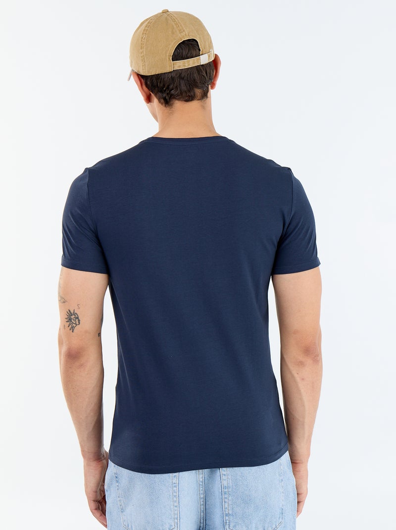 T-shirt tinta unita - Slim fit Blu - Kiabi