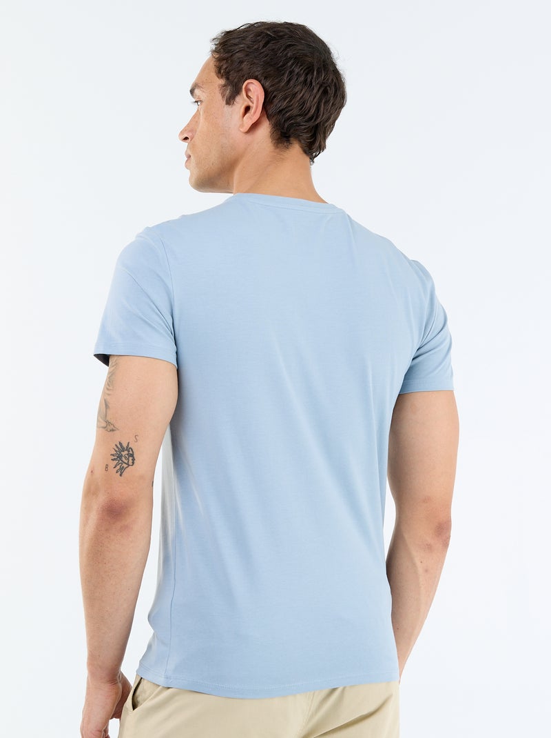 T-shirt tinta unita - Slim fit Blu - Kiabi