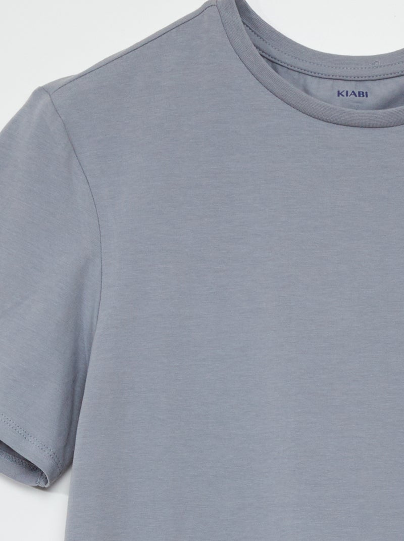 T-shirt tinta unita - Slim fit BLU - Kiabi