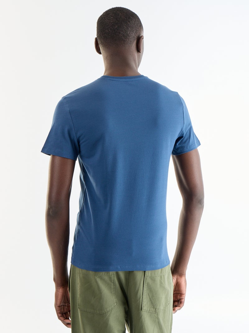 T-shirt tinta unita - Slim fit Blu - Kiabi