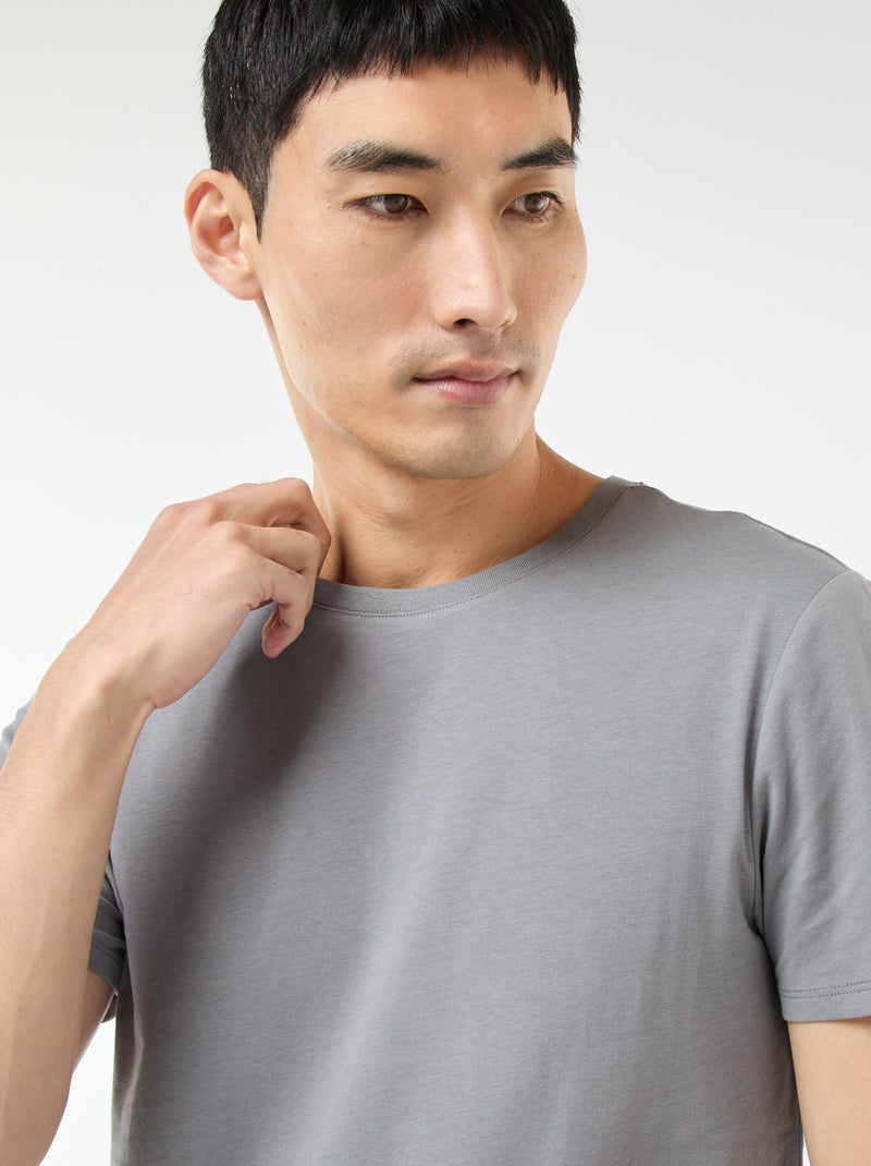T-shirt tinta unita - Slim fit Grigio - Kiabi