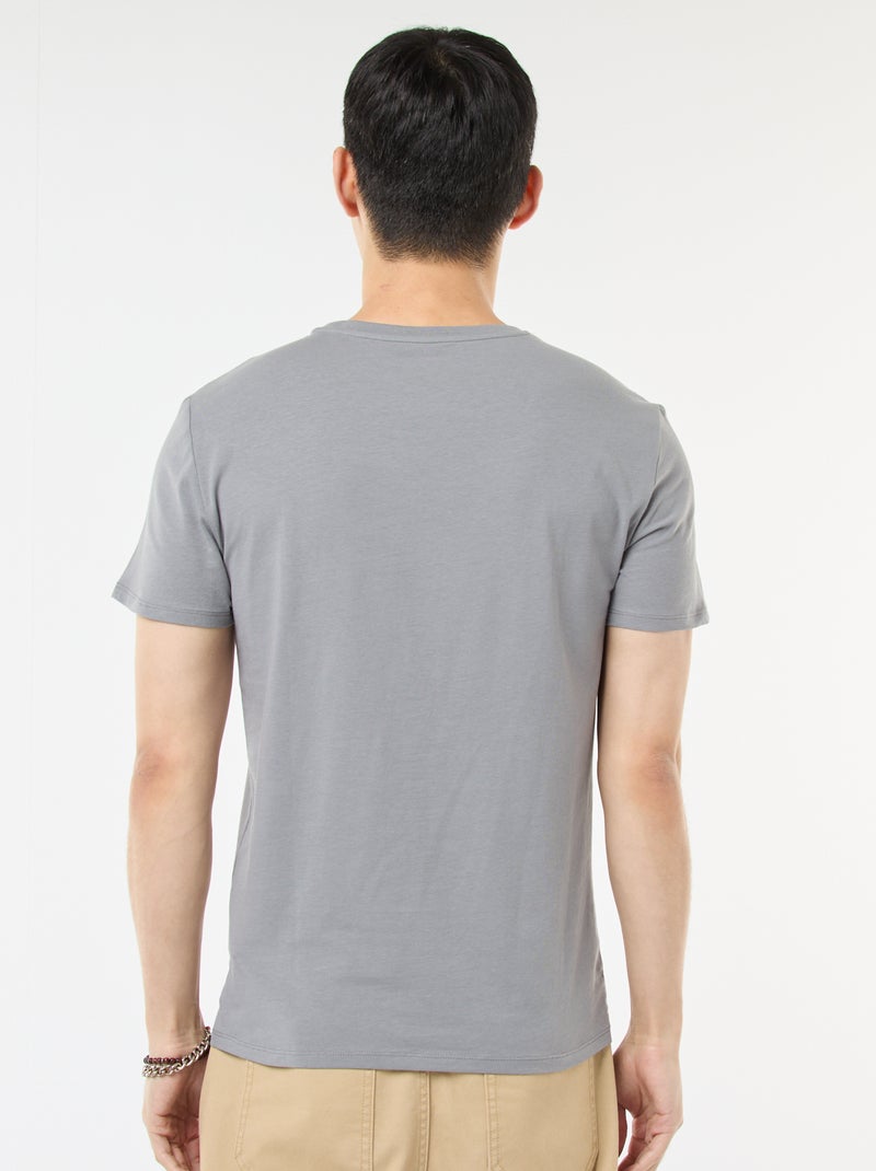 T-shirt tinta unita - Slim fit Grigio - Kiabi