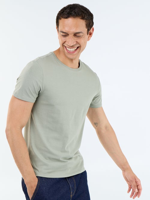 T-shirt tinta unita - Slim fit - Kiabi T-shirt tinta unita - Slim fit - Kiabi