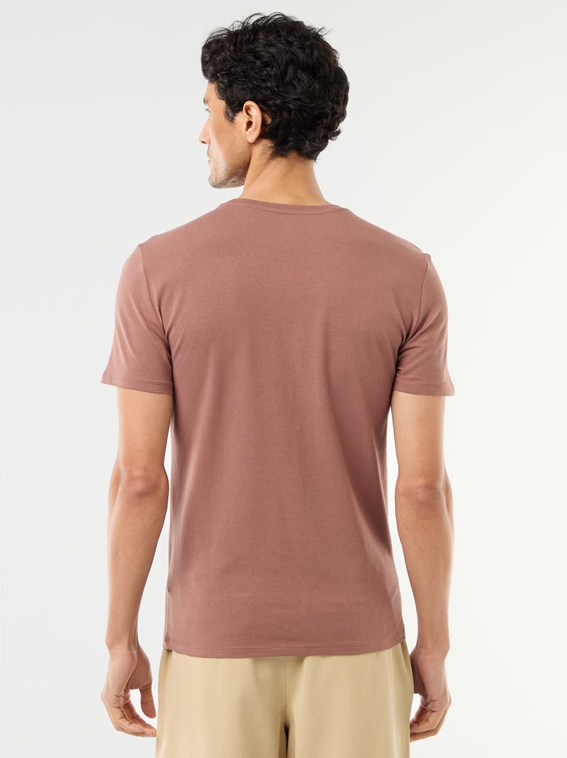 T-shirt tinta unita - Slim fit Marrone - Kiabi