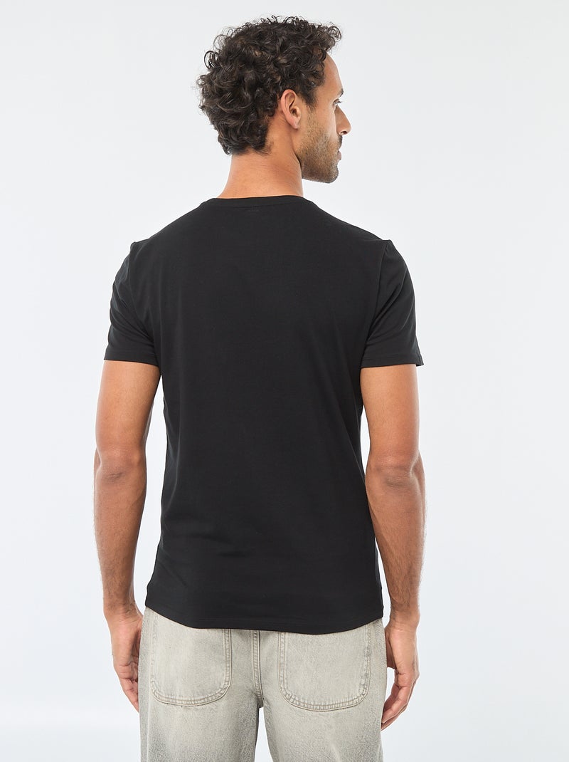 T-shirt tinta unita - Slim fit nero - Kiabi