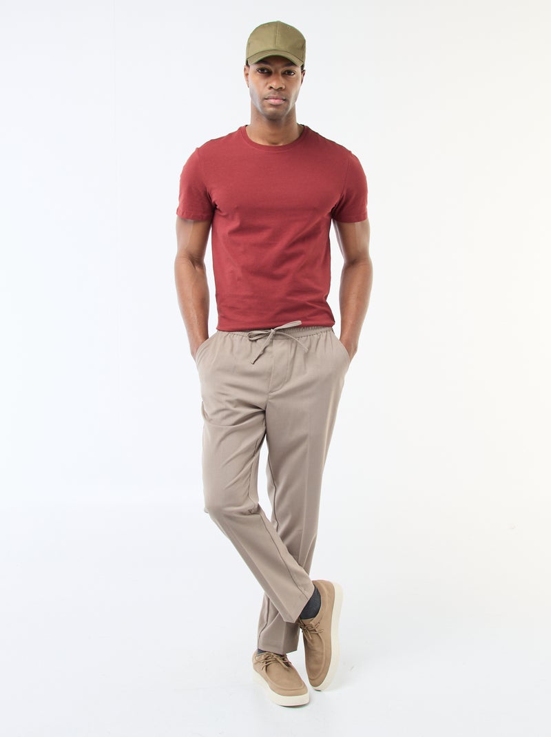 T-shirt tinta unita - Slim fit Rosso - Kiabi